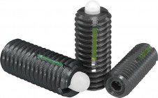 Spring plungers – Spring plungers with internal hexagon and POM pin, steel, LONG-LOK lock